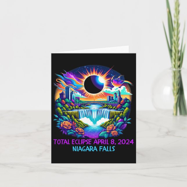 Falls New York Ny Total Solar Eclipse April 8  Card (Front)