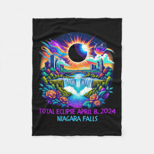 Falls New York Ny Total Solar Eclipse April 8 Fleece Blanket