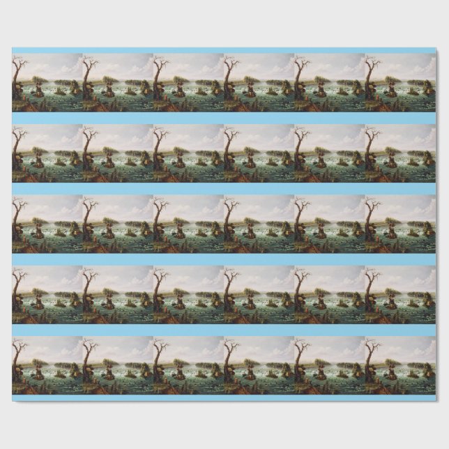 Falls of Saint Anthony by Henry Lewis Wrapping Paper (Flat)