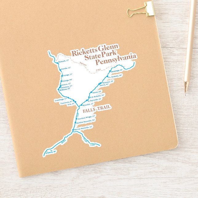 Falls Trail Map 6"x6" Sticker (Notebook)