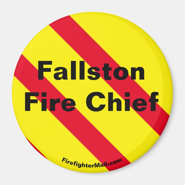 Fallston Fire Chief red/yellow/black magnet (Front)