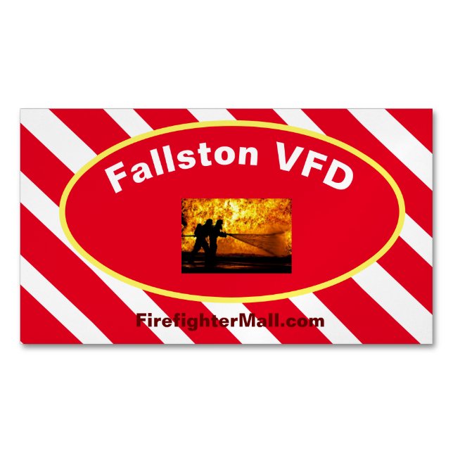 Fallston VFD Flames Magnetic Business Cards (Front)