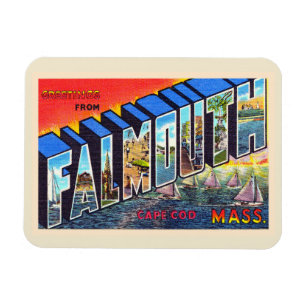 Falmouth Cape Cod Massachusetts Vintage Postcard Magnet