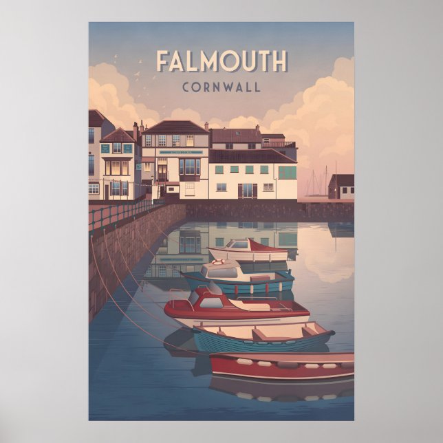 Falmouth Cornwall Travel Poster (Front)