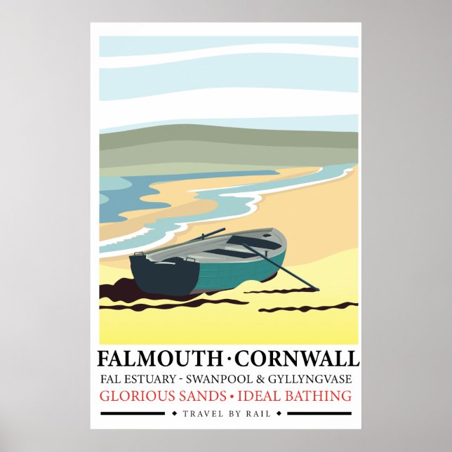 Falmouth Cornwall travel poster (Front)