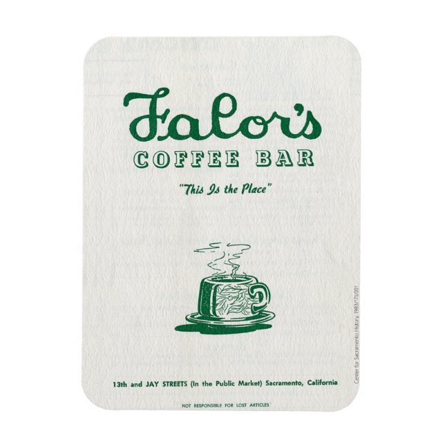 Falor's Coffee Bar Menu Magnet (Vertical)