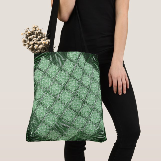 False ceramic, simulated grass and wall parts tote bag (Close Up)