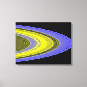 False-colour image of Saturn's rings Canvas Print