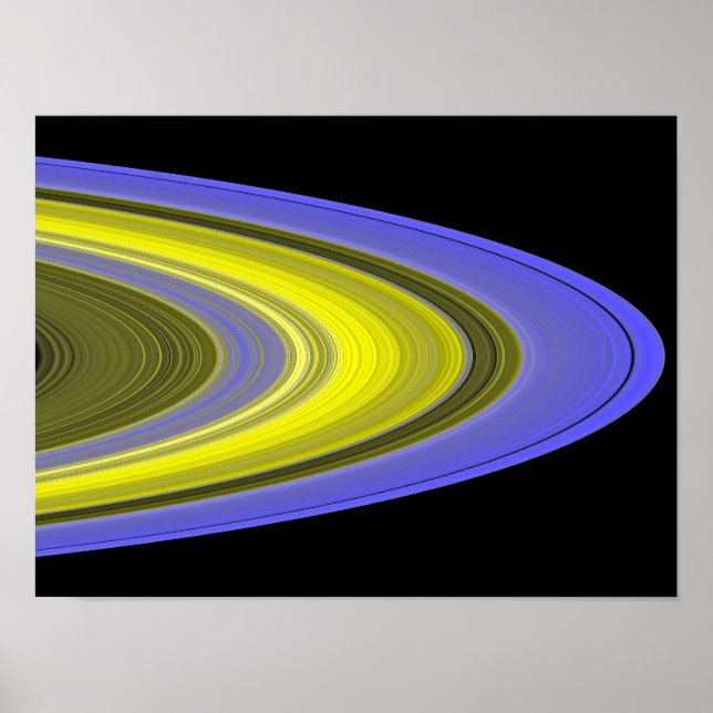False-colour image of Saturn's rings Poster (Front)