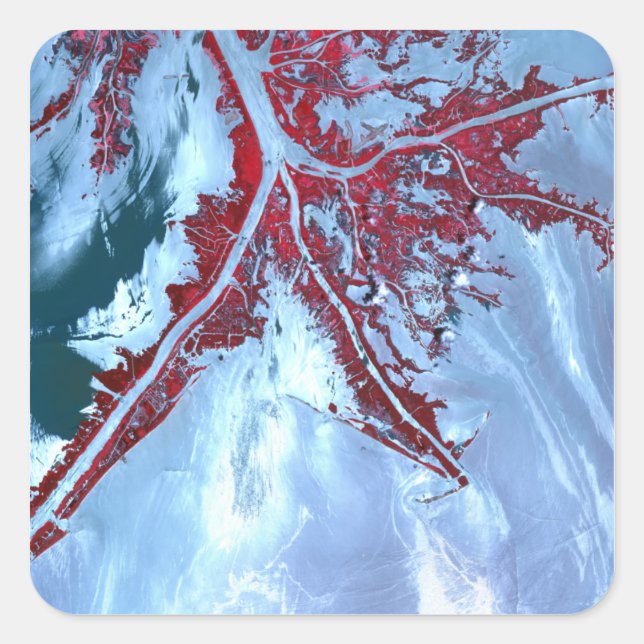 False colour satellite square sticker (Front)