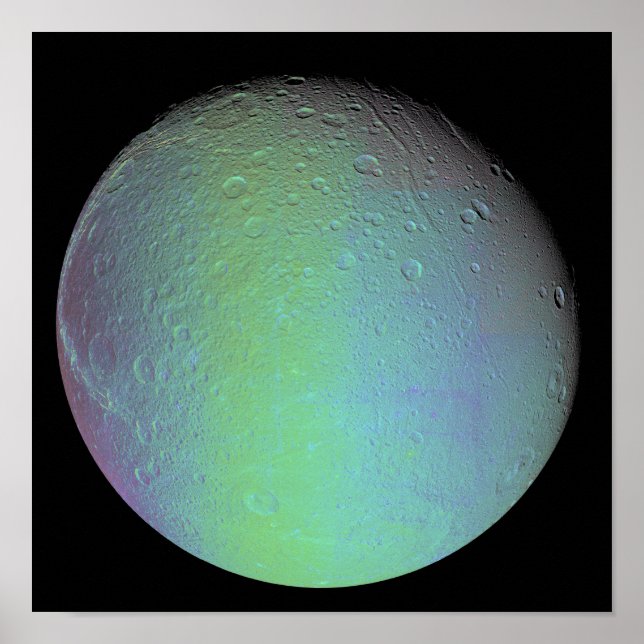 False colour view of Saturn's moon Dione Poster (Front)