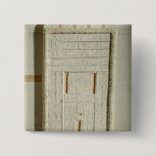 False door of Sheshi, c.2300-2200 BC (painted lime 15 Cm Square Badge