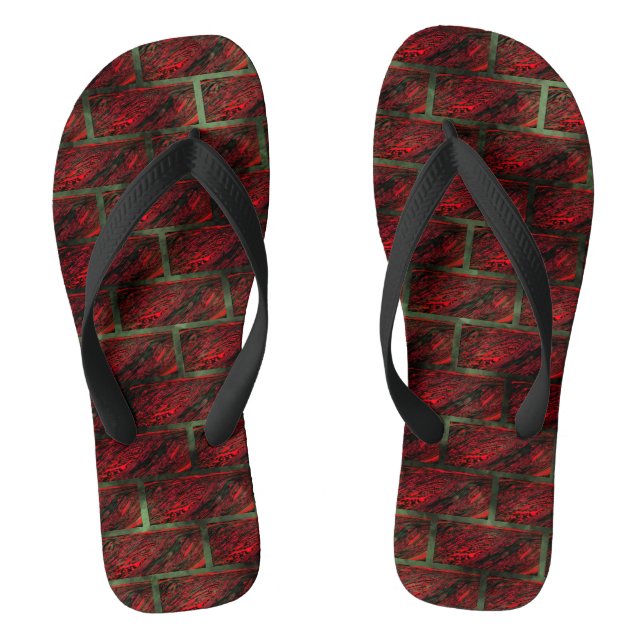 False exposed brick wall or tiles simulating it? thongs (Footbed)