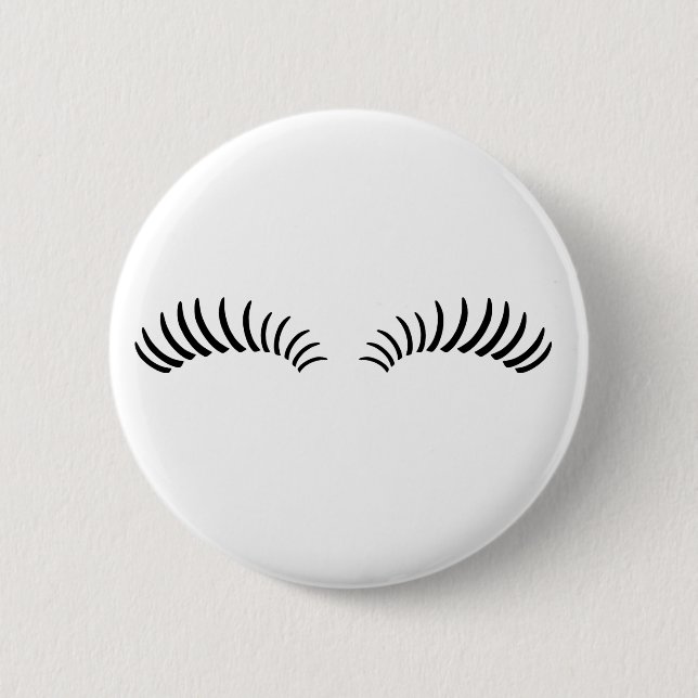 False Eye Lashes 6 Cm Round Badge (Front)
