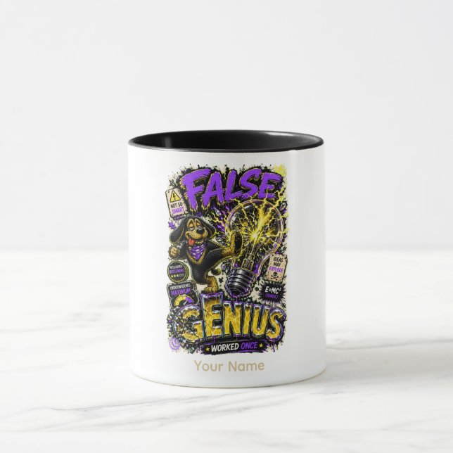 False Genius Personalised Funny Sarcastic Mug (Center)