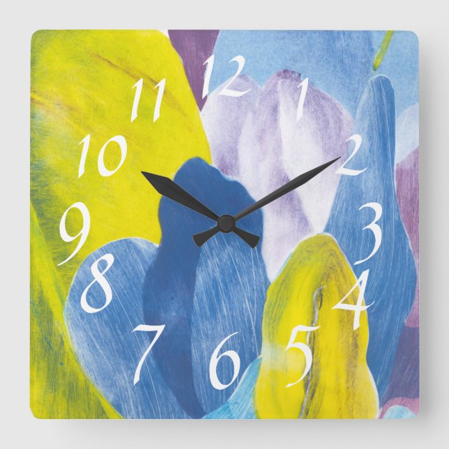 False Indigo III Square Wall Clock (Front)