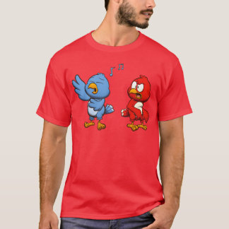 False Singing Blue Bird With Red Bird family T-Shirt