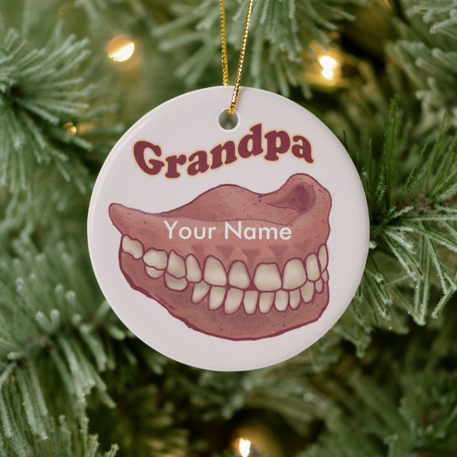 False Teeth Grandpa  Ceramic Ornament (Tree)