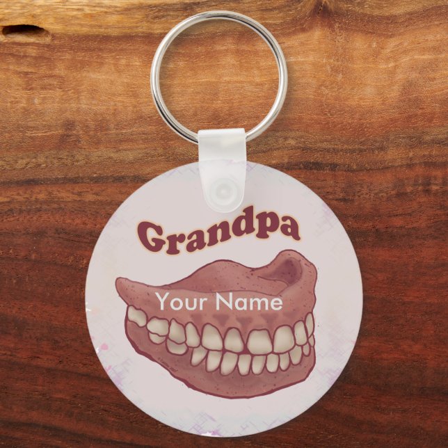 False Teeth Grandpa   keychain (Front)