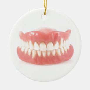 "FALSE TEETH" OVER THE HILL ORNAMENT AND GIFT