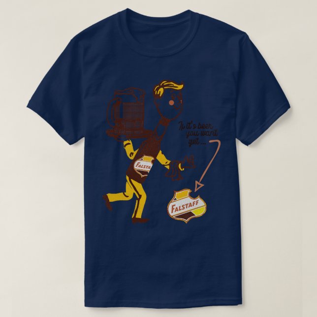 Falstaff Retro Defunct Beer Man T-Shirt (Design Front)
