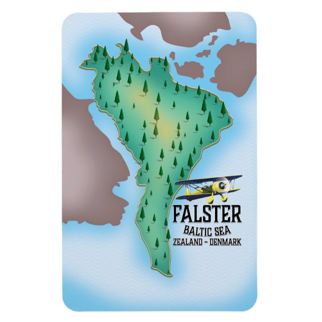 Falster Island Denmark travel poster. Magnet (Vertical)