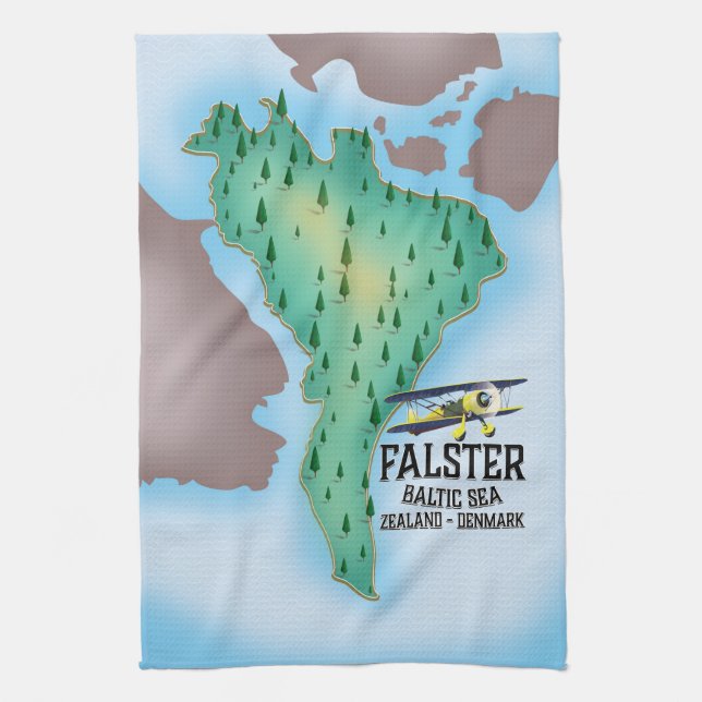 Falster Island Denmark travel poster. Tea Towel (Vertical)