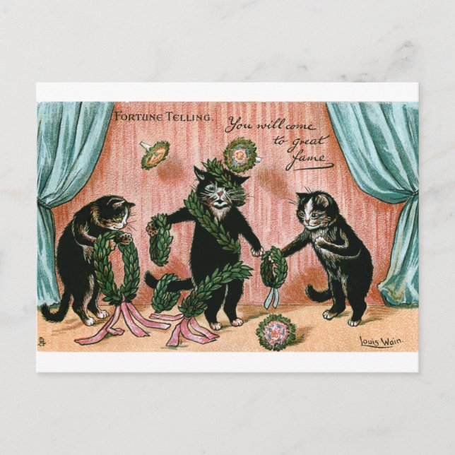 Fame Fortune Telling by Louis Wain Postcard (Front)