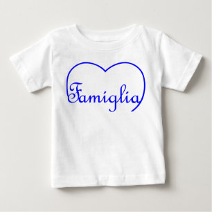 Famiglia Italian Family heart Blue Baby T-Shirt