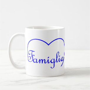 Famiglia Italian Family heart Blue Coffee Mug