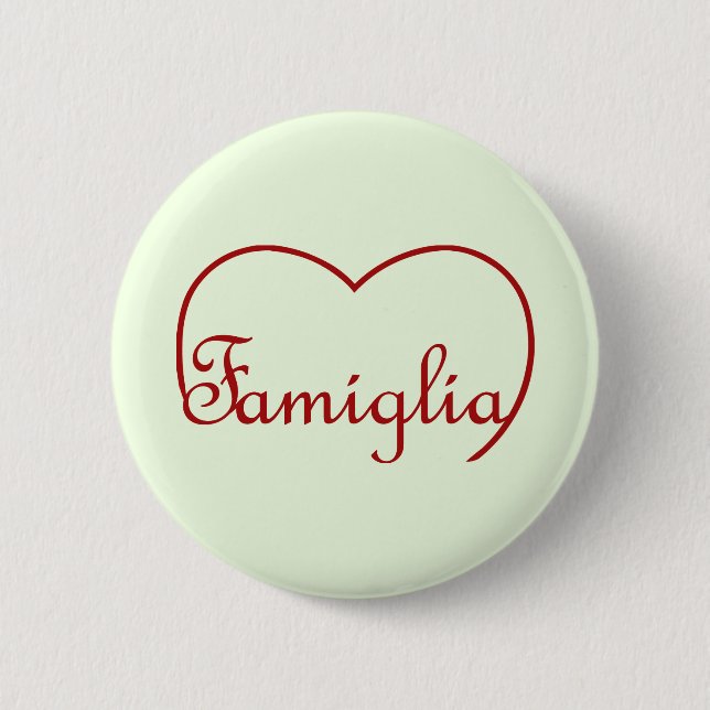 Famiglia Italian Family heart Red 6 Cm Round Badge (Front)