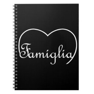 Famiglia Italian Family heart White Notebook