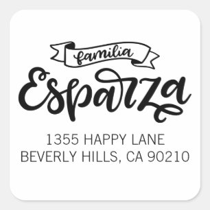 Familia Esparza, address labels