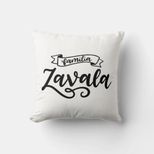 Familia Zavala, hand lettered Cushion