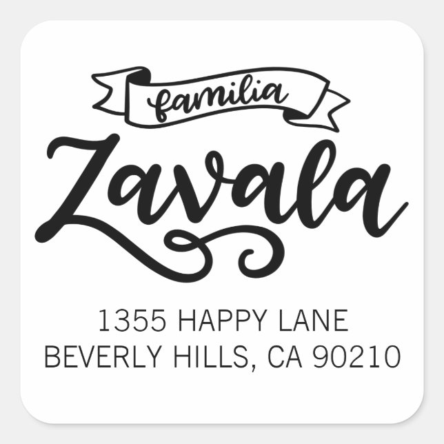 Familia Zavala, Square Sticker (Front)