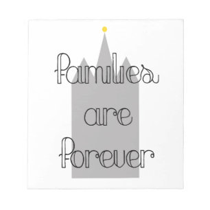families are forever mormon lds temple notepad