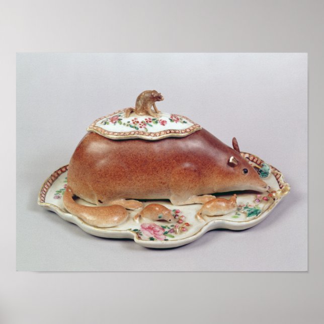 Famille rose sauce tureen and cover modelled poster (Front)