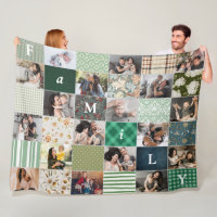 Family 18-Photo Collage Patchwork Quilt Style