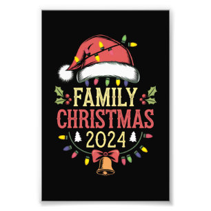 Family 2024 Christmas Matching Outfits Team Santa Photo Print