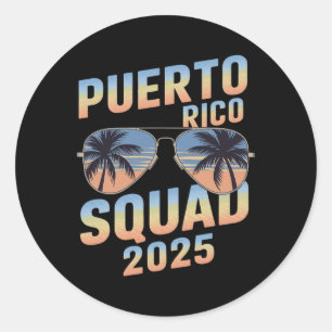 Family 2025 Matching Puerto Rico Family Trip Vacat Classic Round Sticker