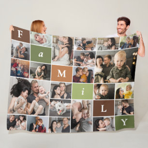Family 22-Photo Collage Fleece Blanket
