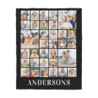 Family 33 Photo Collage Personalised Name Black