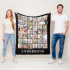 Family 33 Photo Collage Personalized Name Black