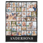 Family 33 Photo Collage Personalized Name Black