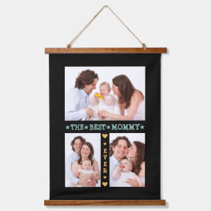 Family 3 Photo Collage Best Mum Ever Mother's Day Hanging Tapestry