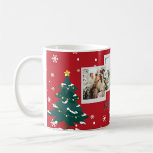 Family 3 Photo Collage Personalized Christmas Coffee Mug