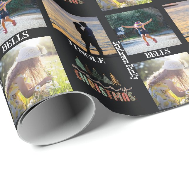 Family 3 Photo Collage Wrapping Paper (Roll Corner)