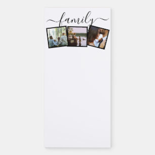 Family 3 Photo Template Personalised Magnetic Notepad