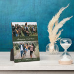 Family 4 Photo Collage Custom Name and Quote Green Plaque<br><div class="desc">Personalised Family 4 Photo Collage Custom Name and Quote Green Plaque</div>