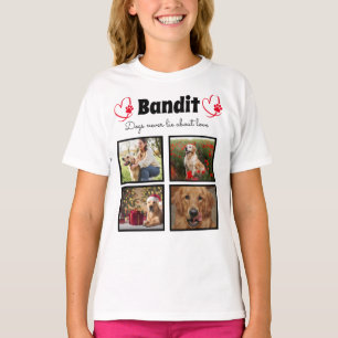 Family 4 photo customised dog collage for girls T-Shirt